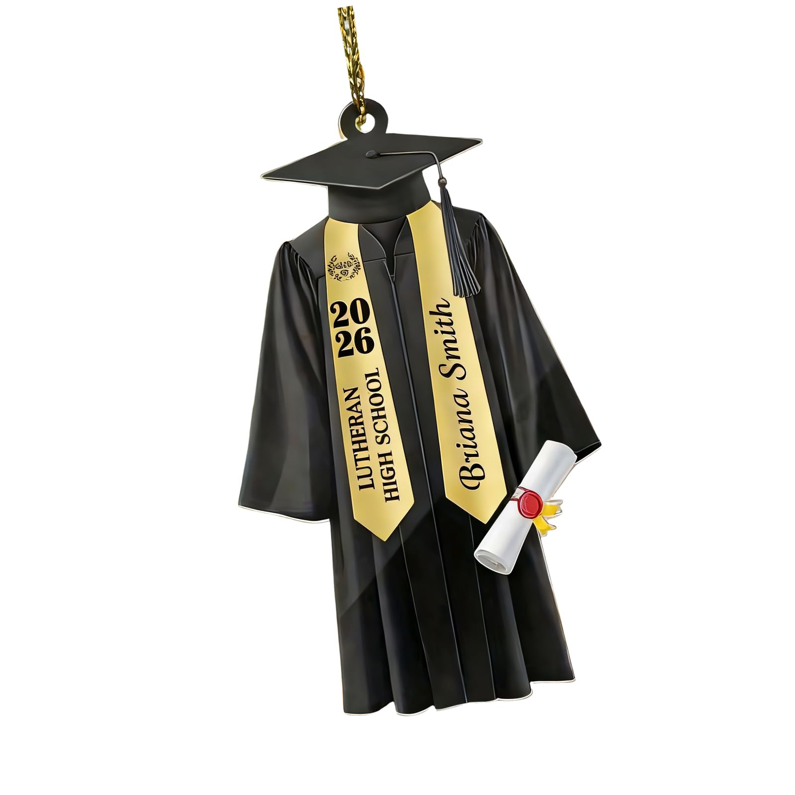 Class of 2026 2D Flat Acrylic Graduation Gown Charm for Backpacks Car Hanging Ornament Acrylic Car Rearview Glass Decoration Bag Cahrm Graduation Jewelry