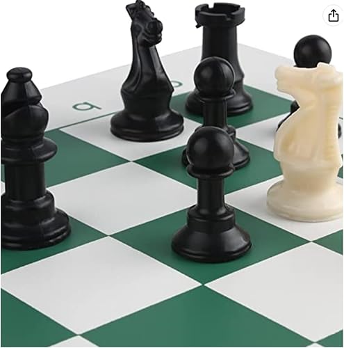 Miniatura 5 de Juego de ajedrez para torneos, juego portátil y profesional con rollo de tubo de plástico portátil de viaje. Piezas de ajedrez Staunton de plástico,