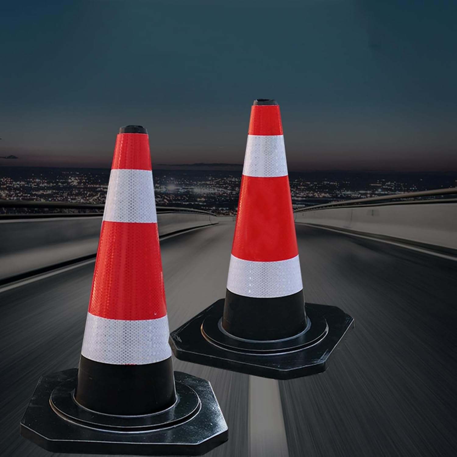 Safety Cones,Red/White Traffic Safety Cones 25 Inch H,Parking Cones with Reflective Collars,Road Construction Cones for Street Hazards Driving Training
