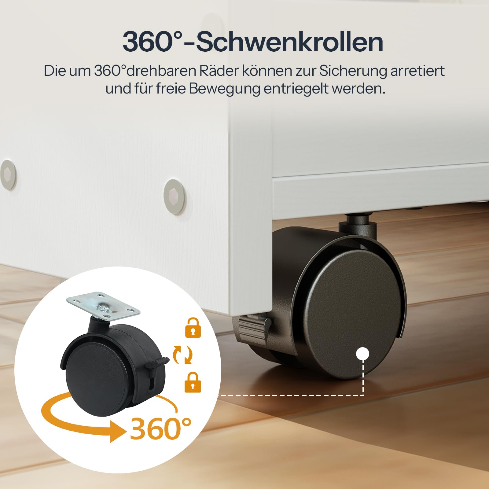 HOOBRO Servierwagen, Küchenwagen 4-stöckiger, Schmaler Rollwagen mit 4 Feststellbaren Lenkrollen, 40 x 15 x 85,5 cm, Küchenregal für kleine Räume, Küche, Bad, Wohnzimmer, Weiß und Holzfarbe EWN84TC01
