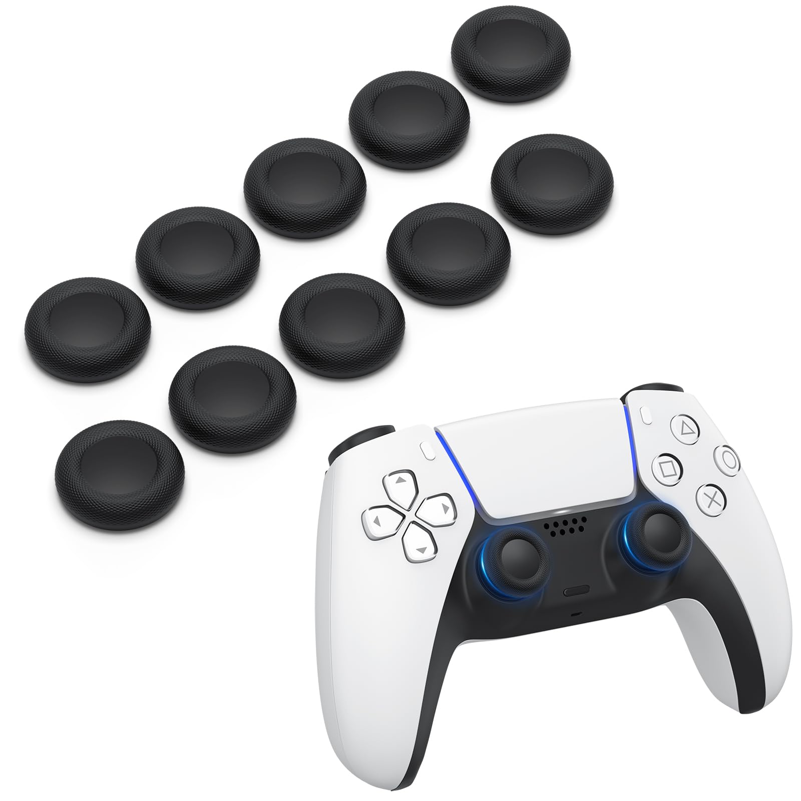 Replacement Joystick Grip Caps for PS4/PS5 Controller, PS5/PS4 Thumb Grips Caps, Anti-Stickiness, Anti-Slip, Anti-Scratch, Anti-Fingerprint, PS4/PS5 Joystick Caps-10pcs - 2