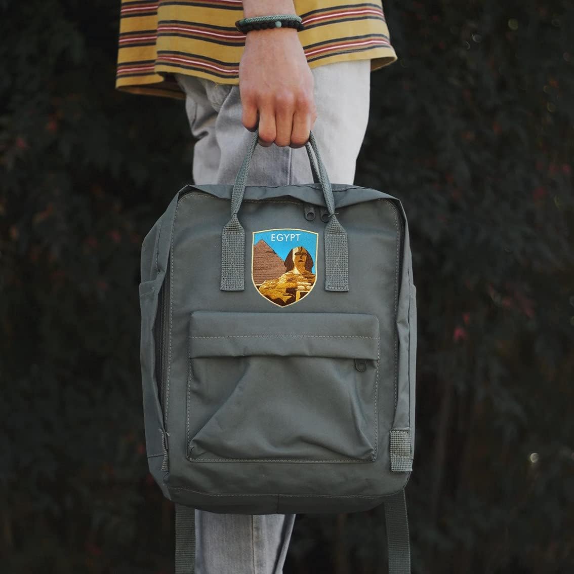 A-ONE 2 PCS Pack- Pyramid and Sphinx Shield Embroidery+Egypt Flag Patch, Egypt Icon Souvenir, Giza Landmark, Mystery Statue, Afica Landmark Set for Backpack Tote Bags Clothe NO.277C