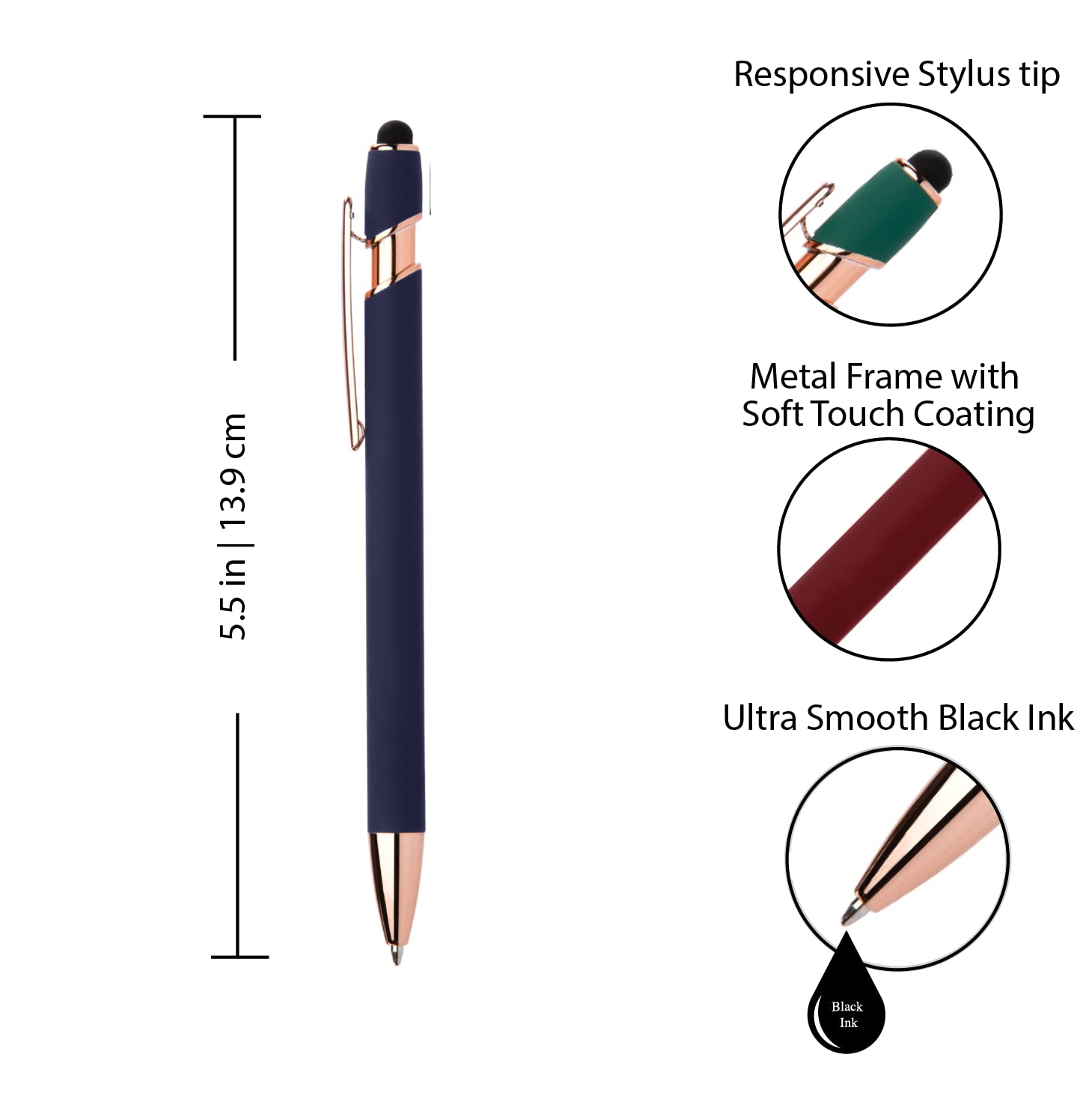 Rose Gold Rubberized Soft Touch | Rose Gold Colors | Ballpoint Pen