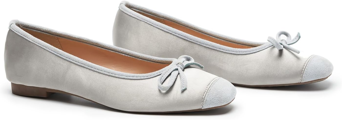 C.Paravano Ballet Flats | Square Toe Shoes | Bow Slip Ons | Ballet Shoes for Women | Dressy Flats for Women - Image 2
