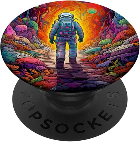 Astronauta espacial caminando universo astronauta colorida galaxia PopSockets intercambiables PopGrip