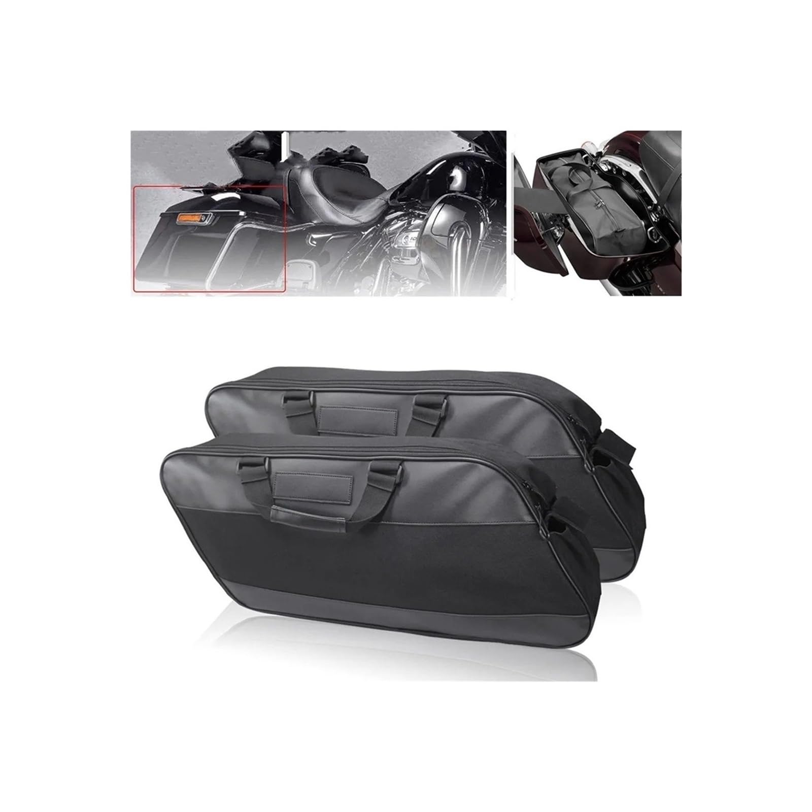 Per Ultra Per Street Per Electra For Road Borsa Sella Per Moto Nera Portabagagli Morbida Borse Da Sella Per Moto(1pc)