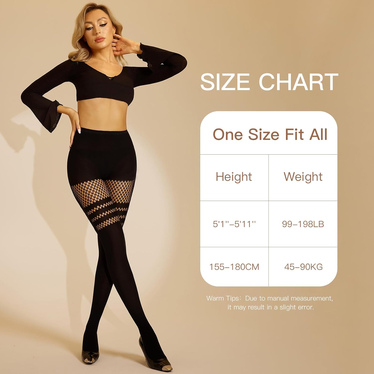 Yilanmy Mock Thigh High Stockings For Women Sexy Fishnet Tights Suspender Pantyhose 2 Pairs