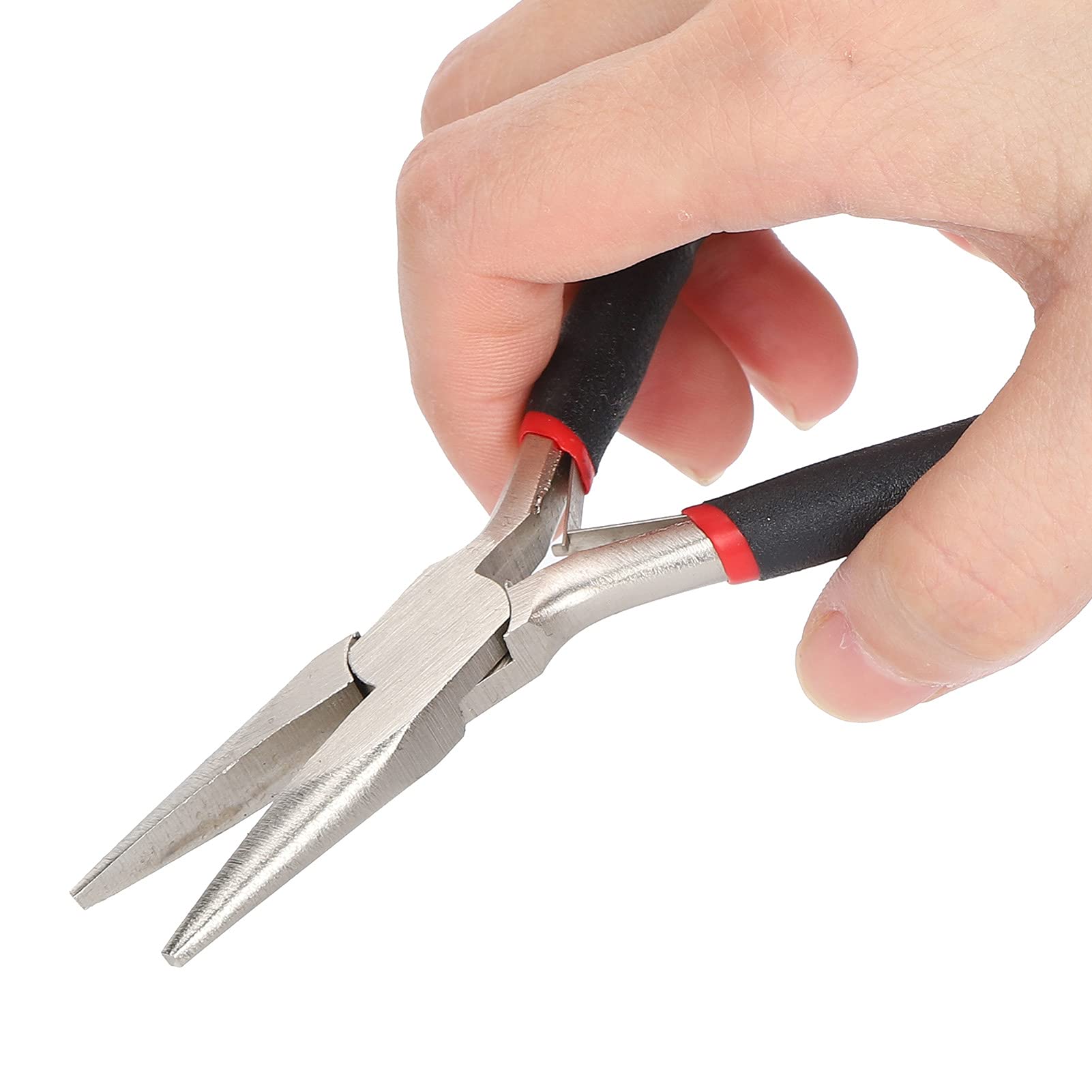 Set di pinze per gioielli, set di 5 pinze professionali per gioielli con borsa degli attrezzi, ideali per la creazione di gioielli, riparazioni e artigianato fai da te, include ago in tessuto naso,