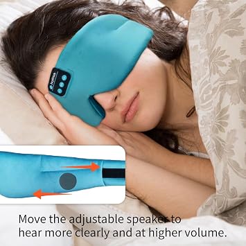 Joythink Silk Sleep Mask with Bluetooth Headphones for Sleeping & Travel, Adjustable Eye Mask with Thin Speaker for Kids & Children