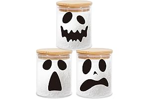 3Pcs Halloween Glass Storage Jars Keep Candy Fresh and Crunchy