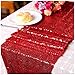 LQIAO Factory Wholesale 30x180cm Sequin Table Runner Red, Sparkly Sequin Fabric Rectangle Round Table Wedding Party DIY, Customize Accepted