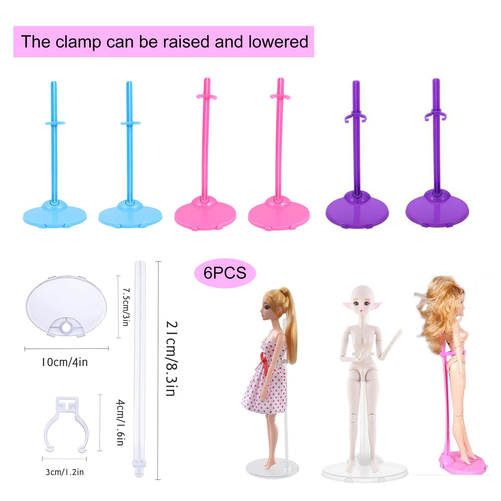 Bavooty 10er Set Puppenständer 21,5cm - Transparente Displayhalter Für Puppensammlung
