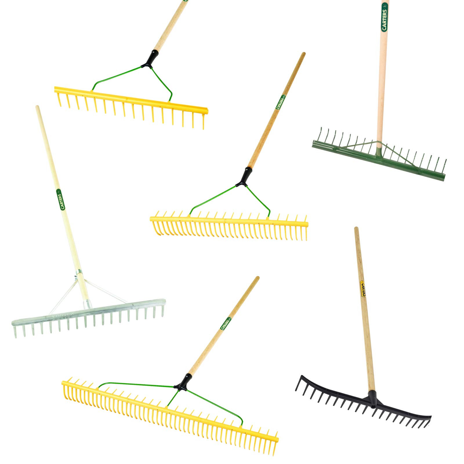 PDL – Pegdev - Professional Landscape & Gardening Rakes - 1200mm Hardwood Handle, Polypropylene, Metal, Aluminium, Ideal for Ground Care. (20 Bunker)