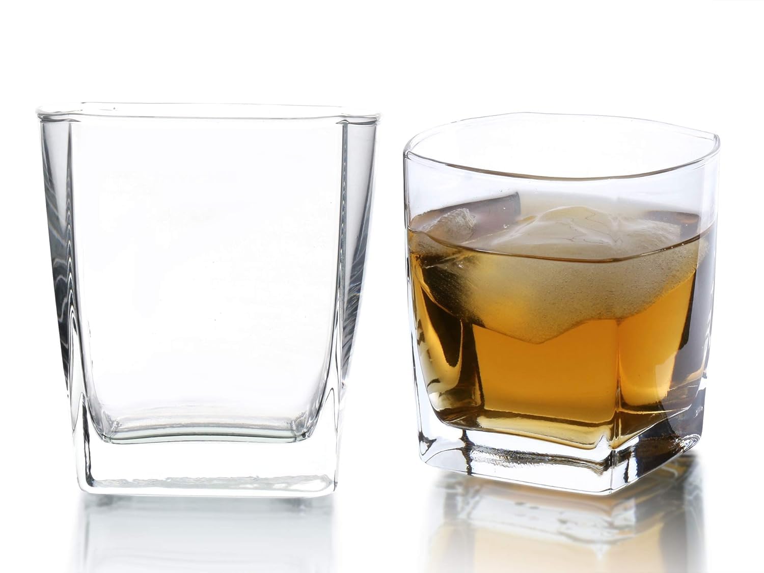 ROCKFORD Italian Premium Whiskey Glasses Set of 2, 300ML, Transparent, Old Fashioned Barware Tumbler for Scotch, Vodka, Bourbon, Liquor, Cocktail, Square Crystal Glass for Stylish Drink Presentation — Amazon image 5