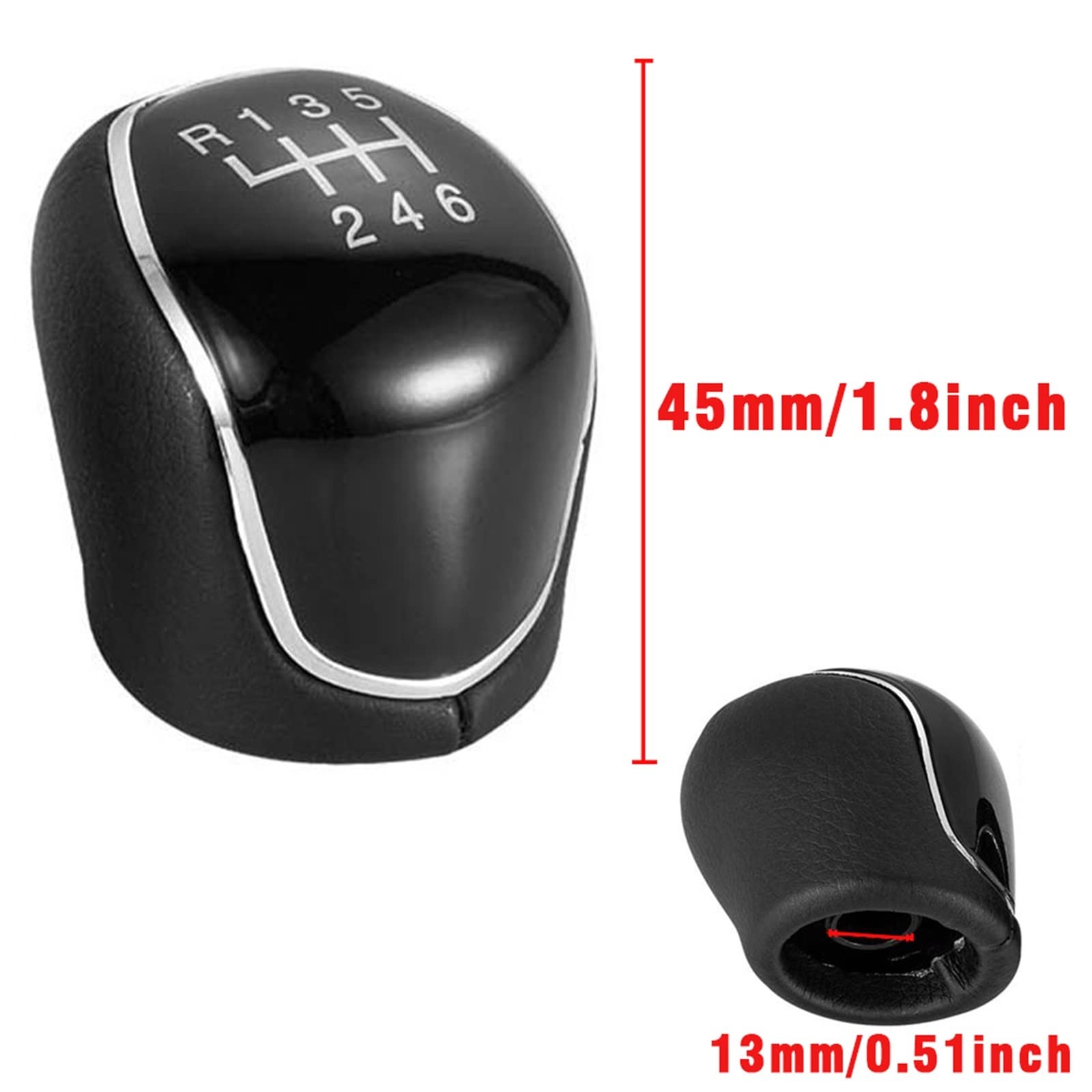 Zamiennik 5/6 prędkości do Ford Fit for Focus Gear Head Fit for Mondeo Shift, dźwignia zmiany biegów piłki ręcznej, krótki gwint, gałka zmiany biegów (6 biegów) (5 prędkości)