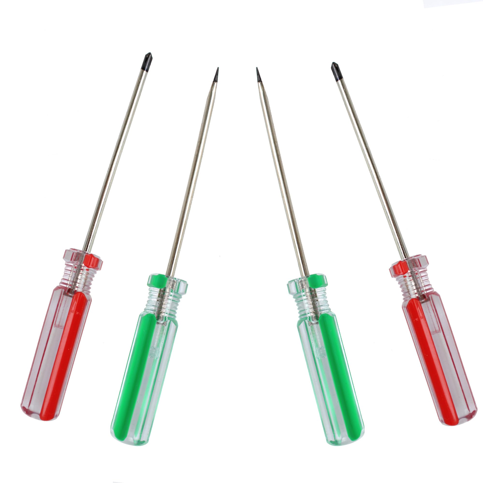 bociloy 4PCS Magnetic Screwdriver Set, 3mm Magnetic Phillips & Slotted Bits Screwdriver Set, with 3 Inch Steel Shaft and Comfortable Handle for DIY