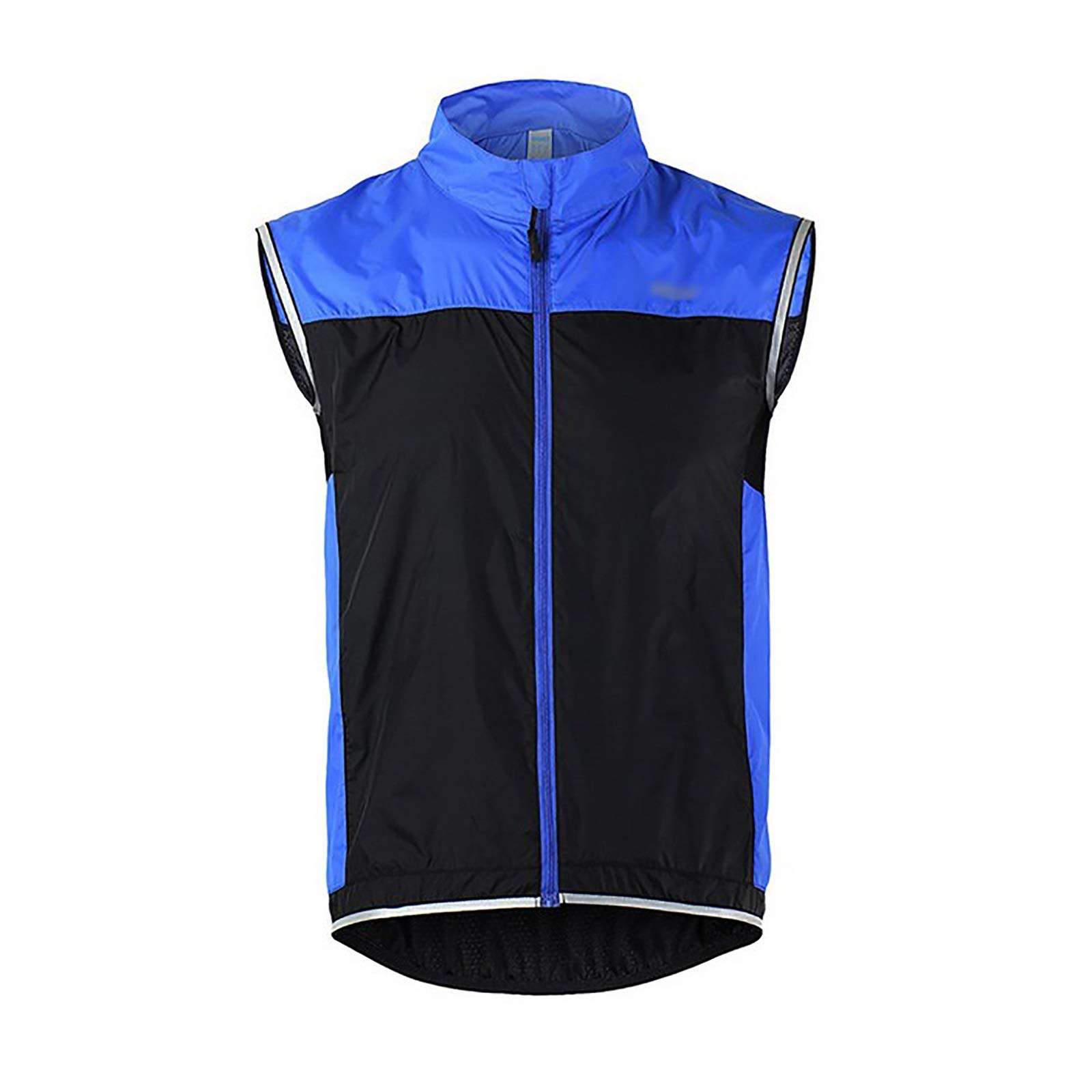 LXC Hombres Impermeable Chaleco De Ciclismo Antiviento Sin Mangas Chaleco con Malla Transpirable Y Tira Reflectante (Color : Blue, Size : 3XL)