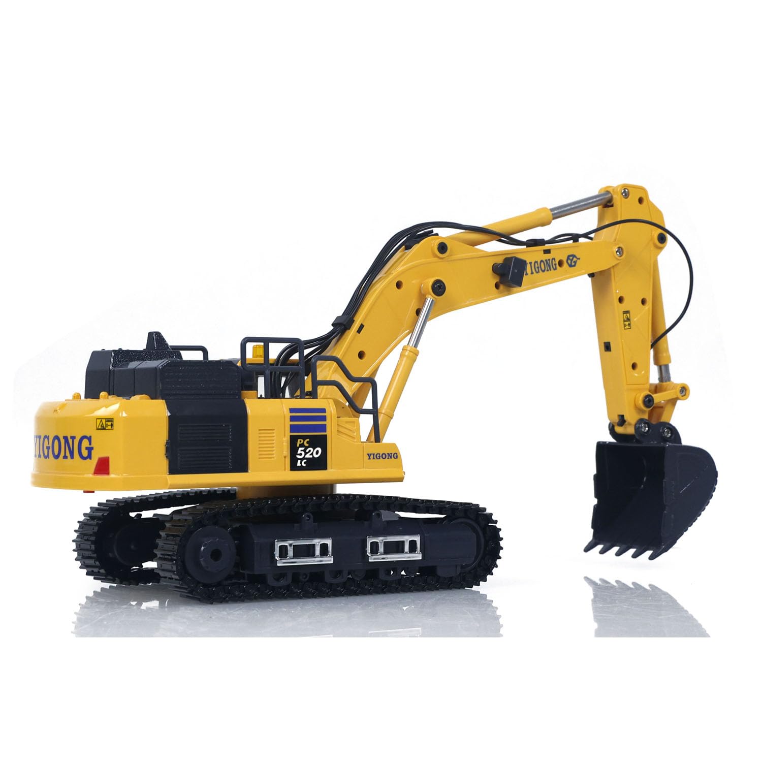 TOUCAN RC HOBBY 1/50 Excavadora controlada por radio PC520 Vehículo de construcción de excavadora RC eléctrica juguete modelo terminado cadenas de metal luces sonidos unidad para regalos especiales