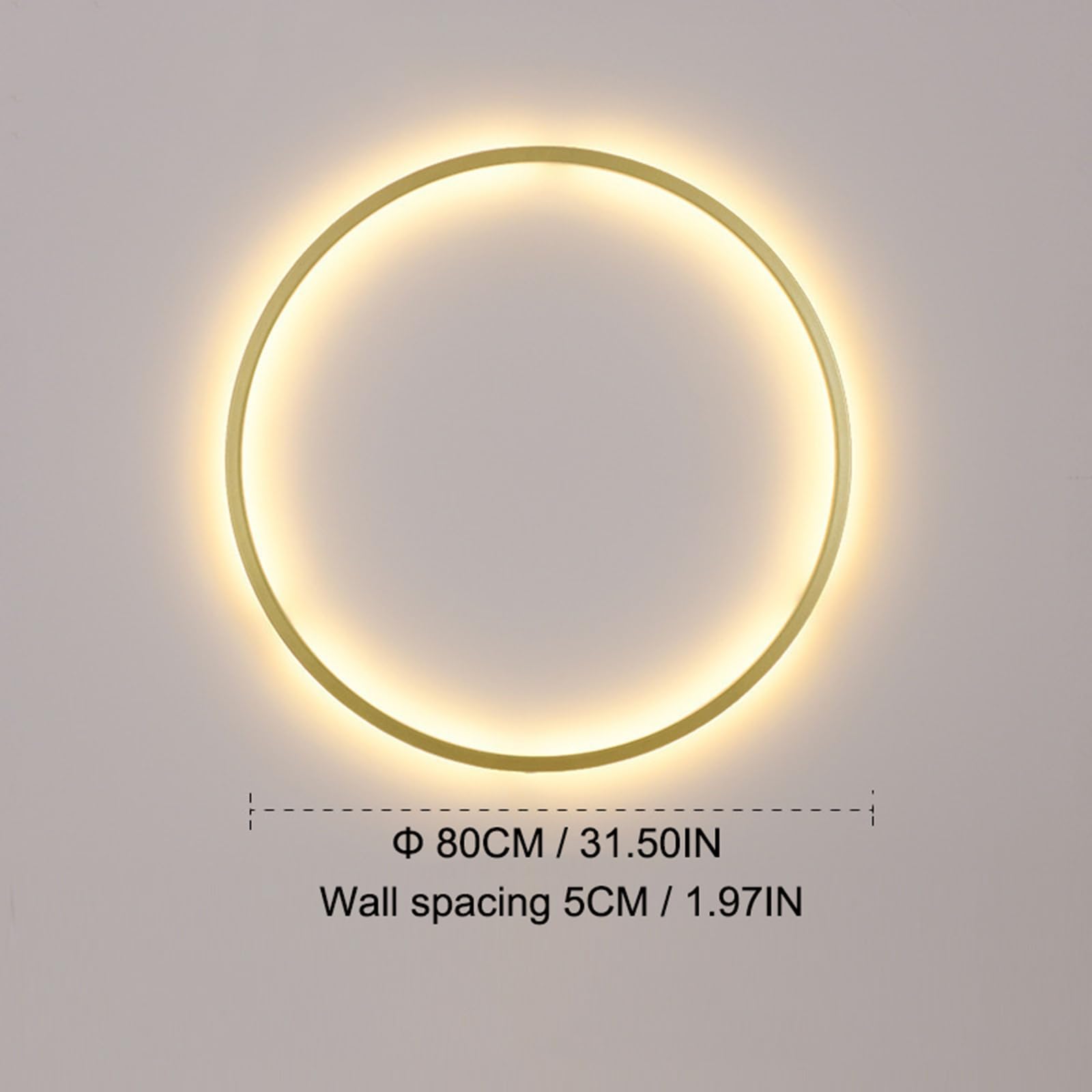 Kinkiety Led Darmowe okablowanie z lampką nocną USB Żywe światła wewnętrzne/złote białe światło/31,50 cala