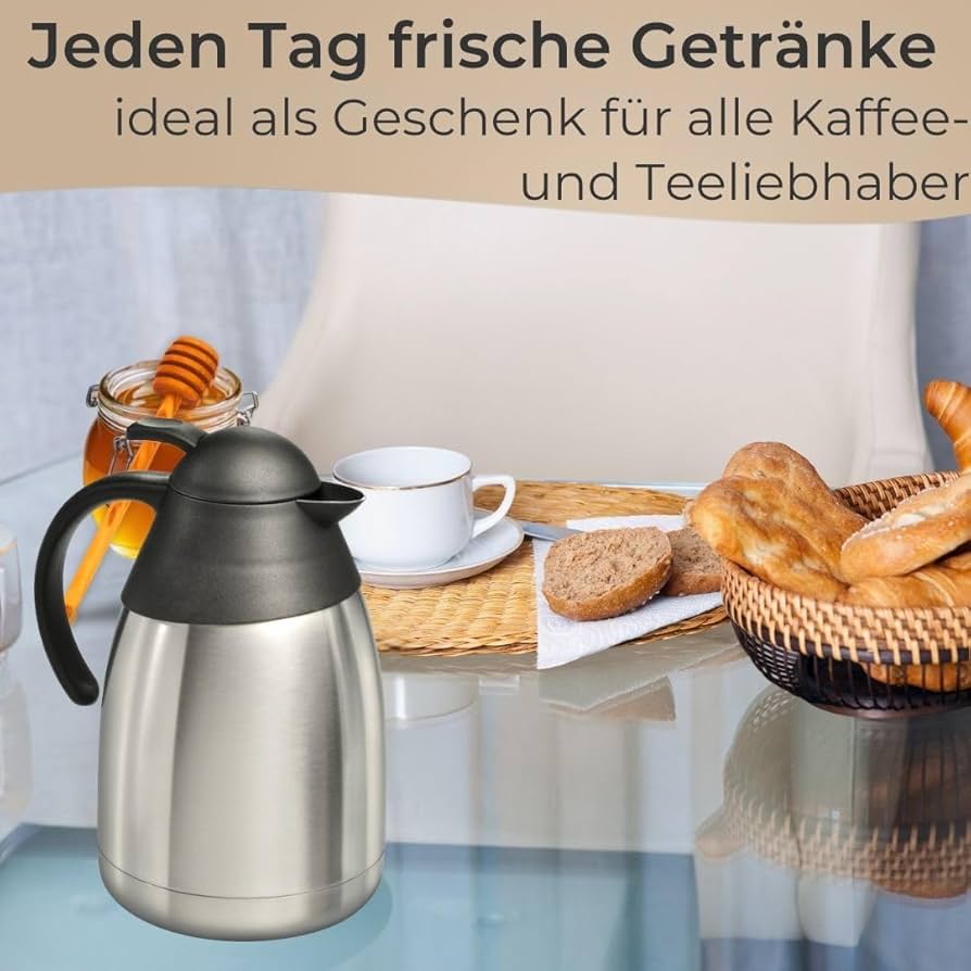 Mantenimento Temperatura Bevande MATO Thermos Acciaio Inox 1,5 Litri - Caraffa Termica Per Caffè E Tè Borchia Mantenimento Temperatura