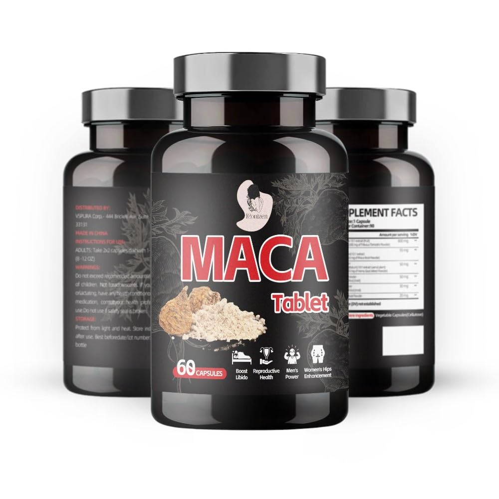 MACA - Comprimé à base de Poudre de Racine de Maca - Complément Naturel Énergie Vitalité - Vitalité féminine - 60 Comprimés - Vegan