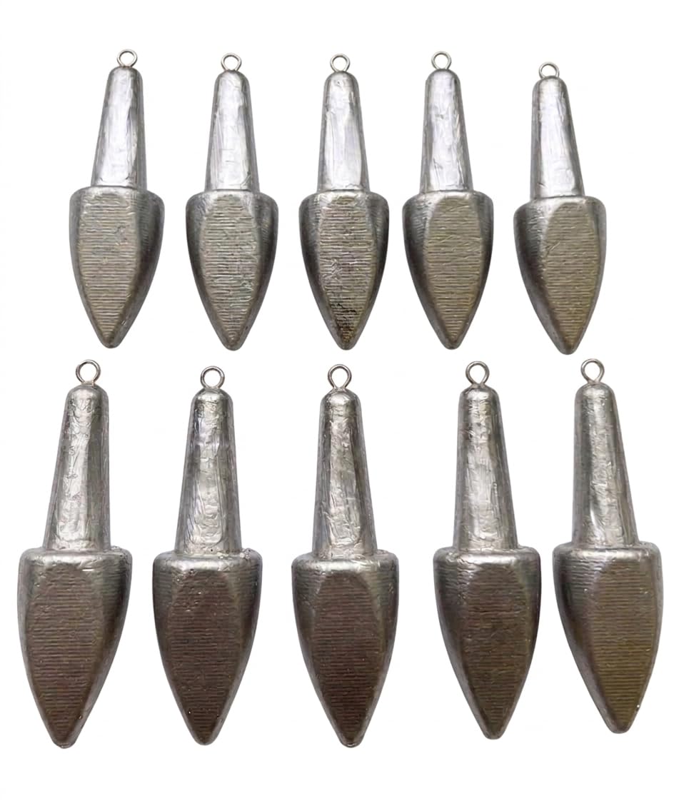 Kit 10 Piombi da Pesca Mare Bolentino Sporten con Gancio Inox Piombo Surf Casting Pesca a Fondo Pm Fishing 80-100-125-150 gr Surfcasting Pesca dalla Barca