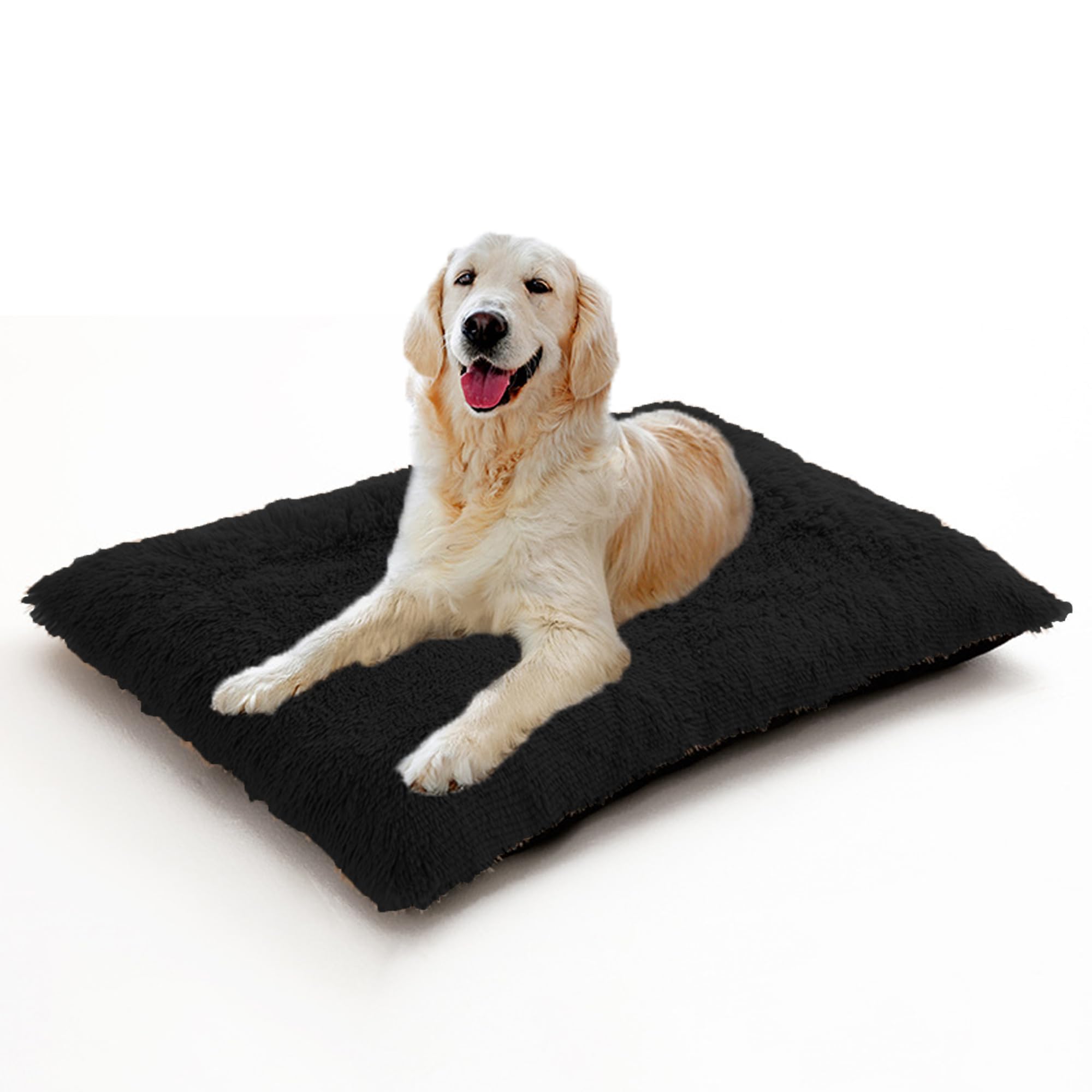 Grand matelas de cage pour chien, coussin moelleux anti-anxiété avec housse amovible lavable, tapis antidérapant rectangulaire, apaisant pour animaux de compagnie, chiens et chats (140 x 110 x