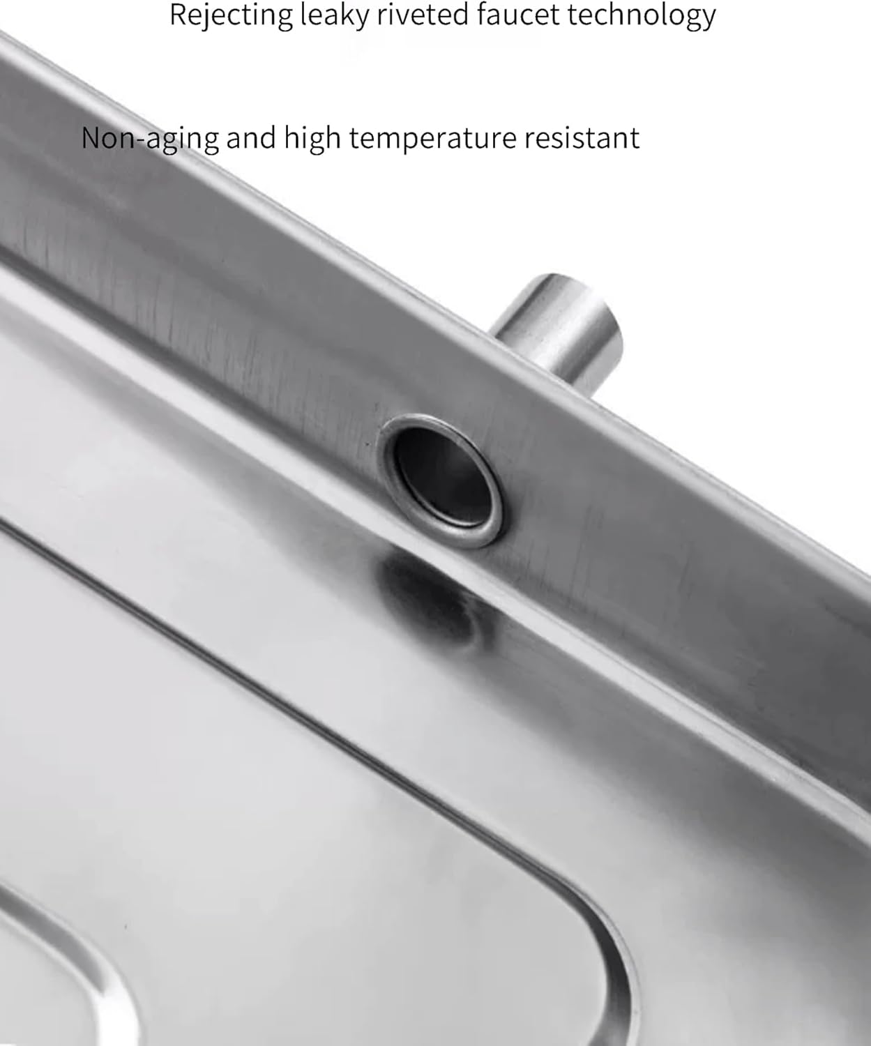 Stainless Steel Air Conditioner Drain Tray with Water Outlet Hose External Unit Drip Pan for Ac Condensation and Portable Use(100x47.5x3.8cm)