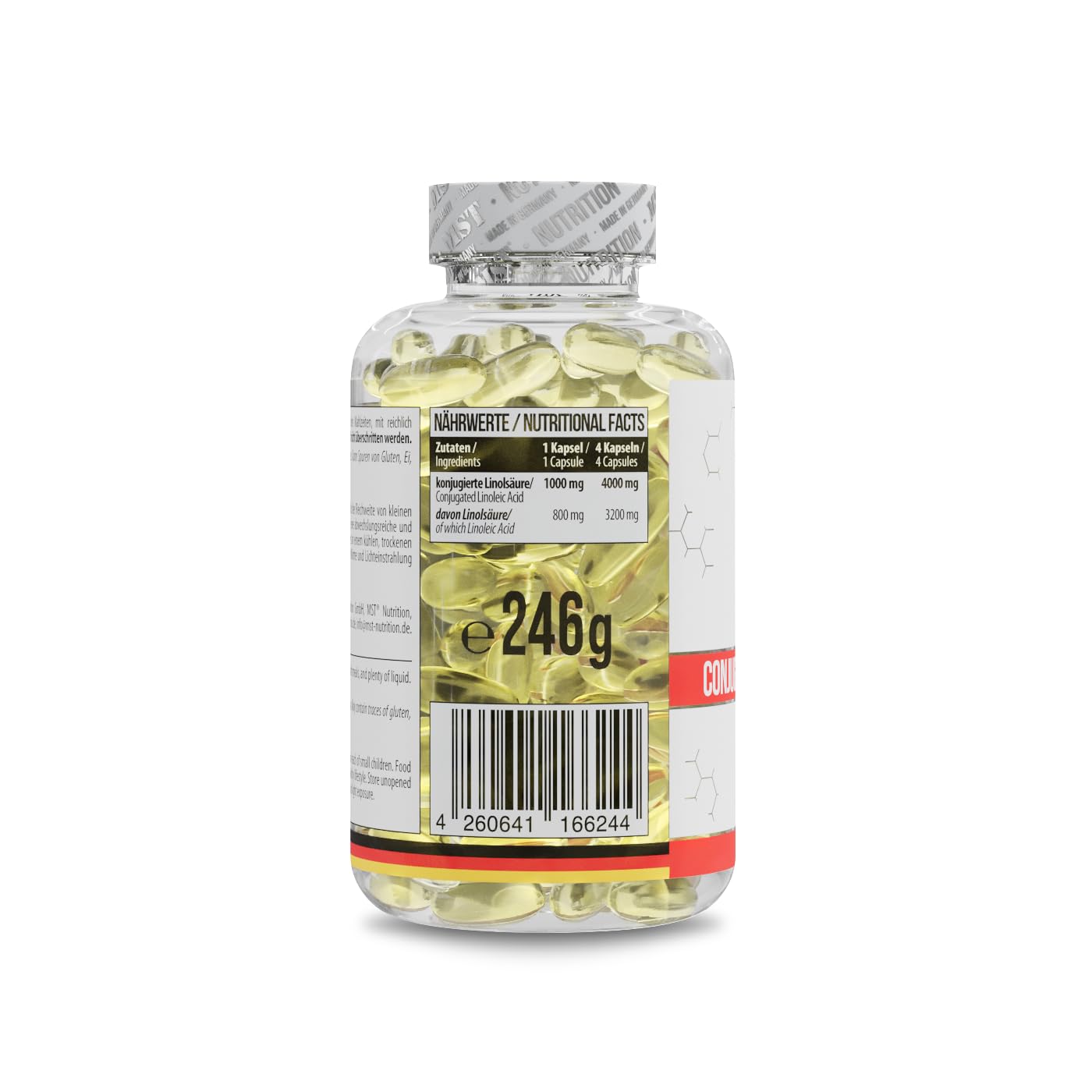 MST® CLA 4000 – 184 Softgels – konjugierte Linolsäure (CLA) aus Safloröl – 4000 mg pro Tagesportion (4 Softgels) – neutral, leicht zu schlucken