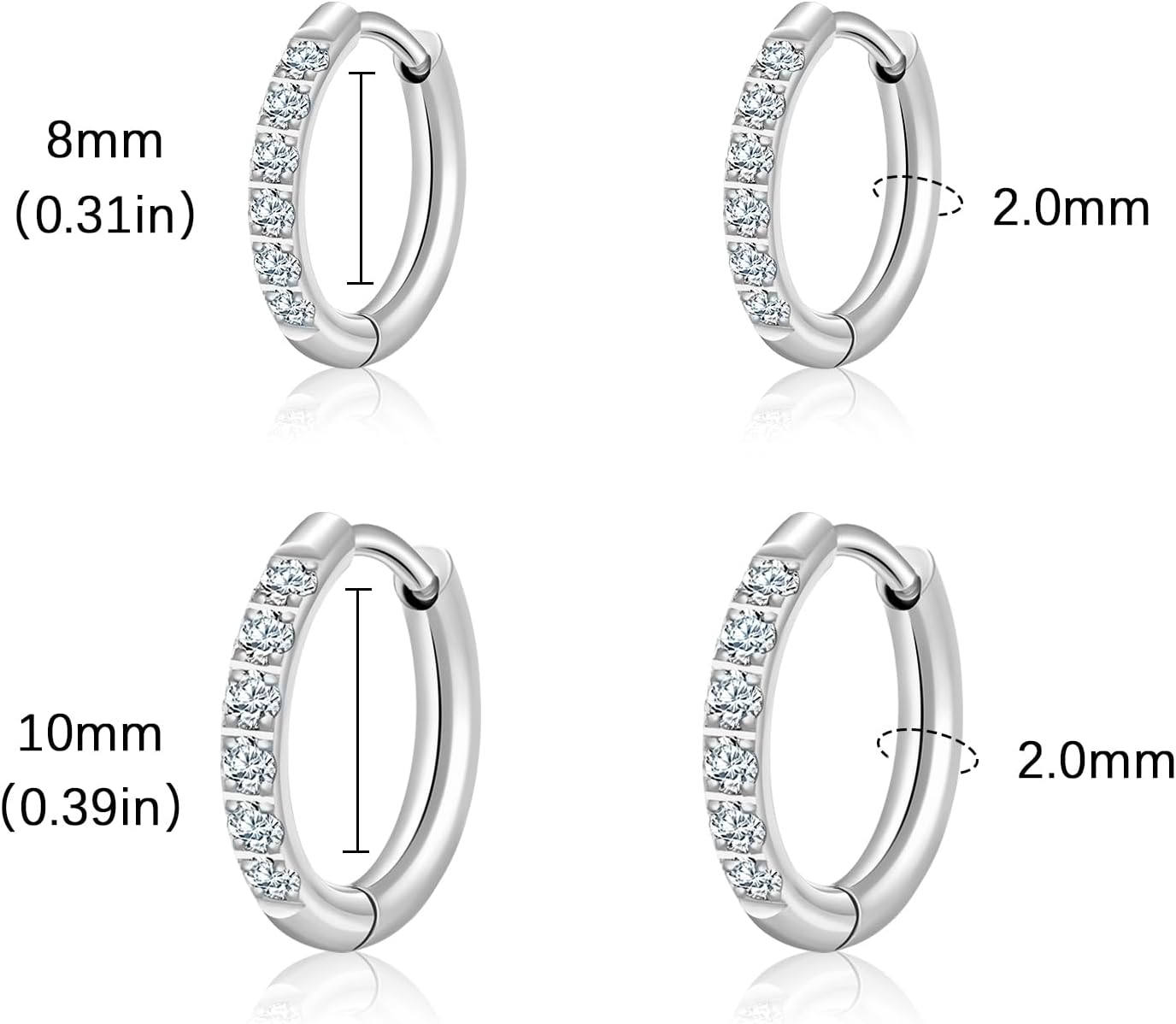 G23 Titanium Slim 14k Gold Plated Small Huggie Hoop Earrings for Women, Hypoallergenic F136 Implant Grade Pure Titanium for Sensitive Ears，CZ Waterproof and Non-Tarnish - Image 5