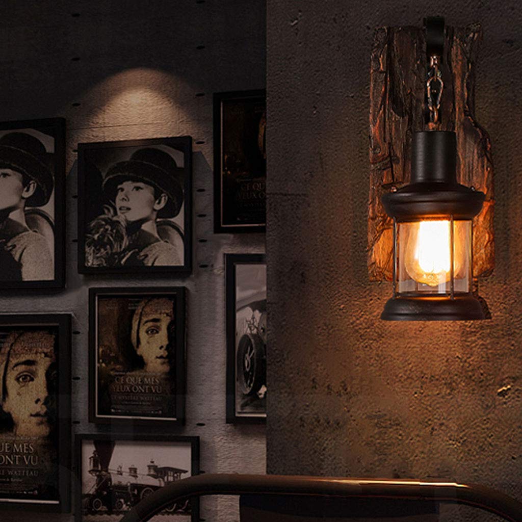 Newrays Set van 2 antieke houten wijnvat wandlampen lamp up and down indoor wandlampen voor bar gebied steampunk thema