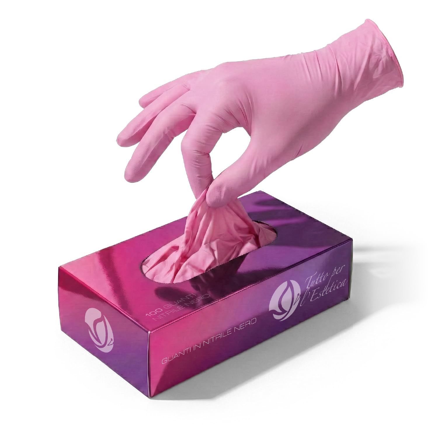 Guanti Nitrile M Rosa Monouso - 1000 PEZZI - Guanti in Nitrile Senza Polvere, Anallergici - Guanti Usa e Getta Nitrile Resistenti per Uso Professionale, Estetista, Pulizie | Superficie Microruvida
