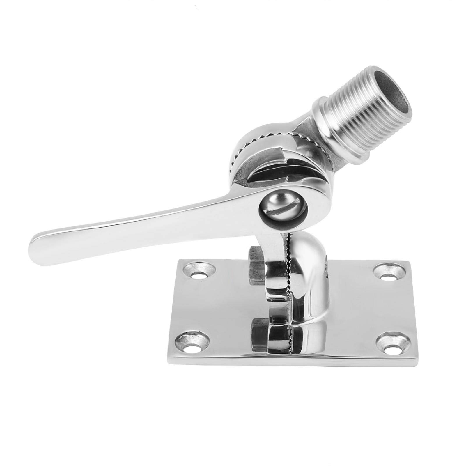 Yctze Support d'antenne réglable – Support d'antenne marine VHF, support à cliquet, acier inoxydable 316, double