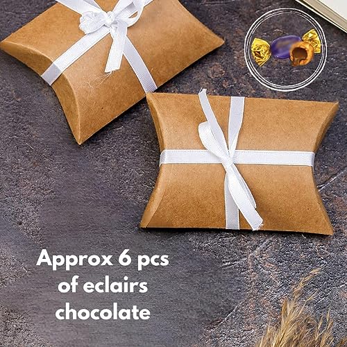 Image of SATYAM KRAFT 50 Pcs Small Mini Decorative Folding Paper Gift Boxes Fancy Gift Packaging for Wedding, Engagement, Shaadi Return Gifts, Chocolates, Dry Fruits, Festivals & Special Occasions (Brown)