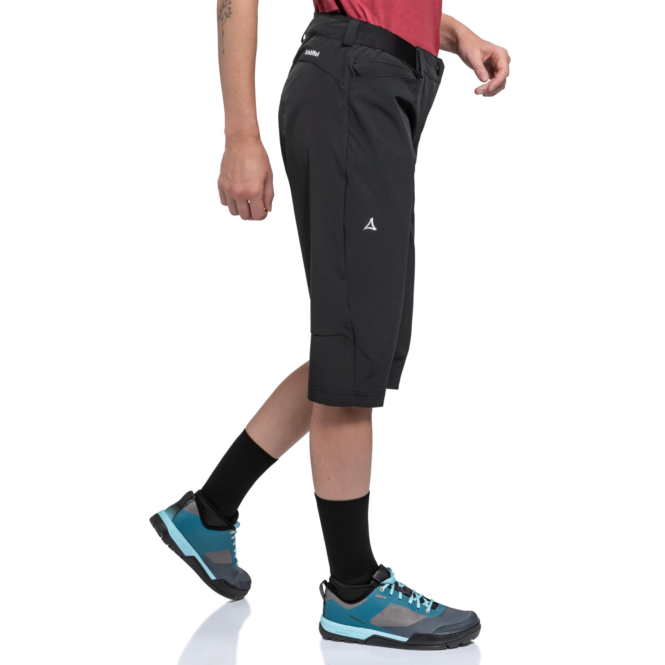 Schöffel Damen Capri Pants Style Keitele WMS, schnell trocknende Radhose mit 4-Wege-Stretch, Dreiviertel Hose mit radspezifischer Passform und elastischem Bund