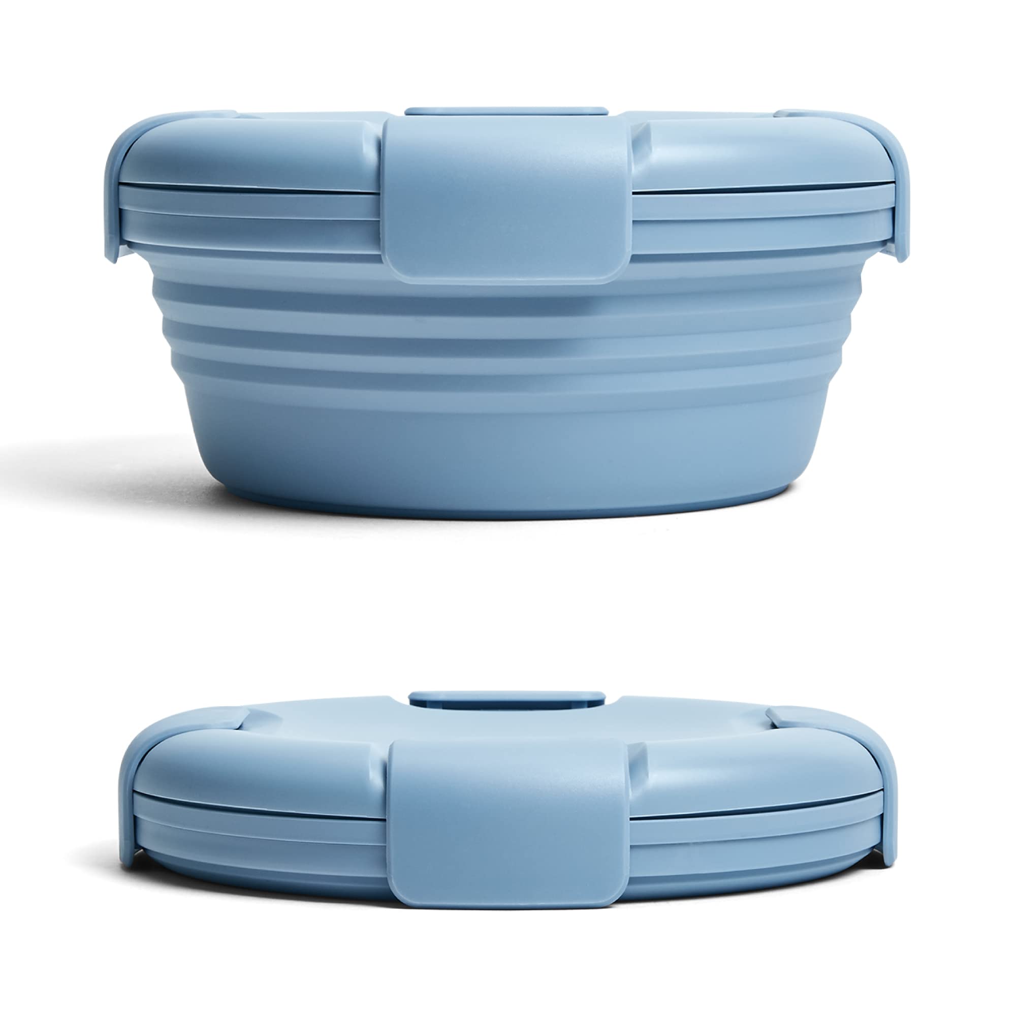 STOJO Faltbare Schüssel 1020ml - Flieder, Silikon To-Go Schüssel Mit Deckel