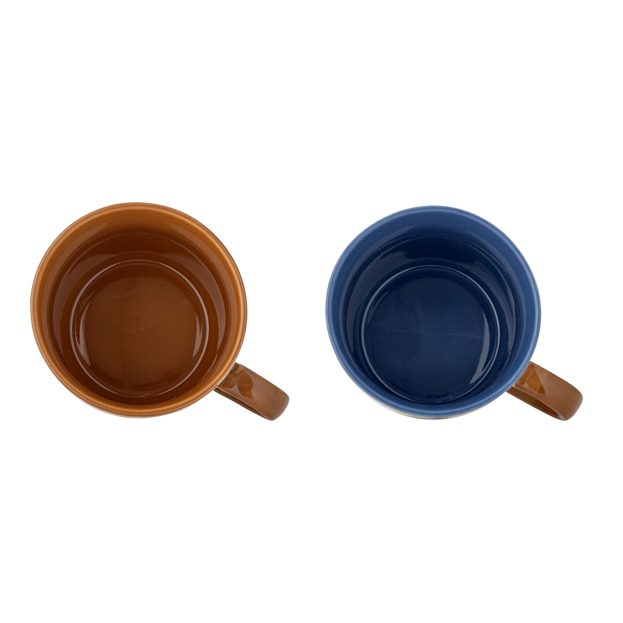 Bloomingville Anniversary Lot de 2 tasses en grès Marron 9,5 x 8 cm 300 ml