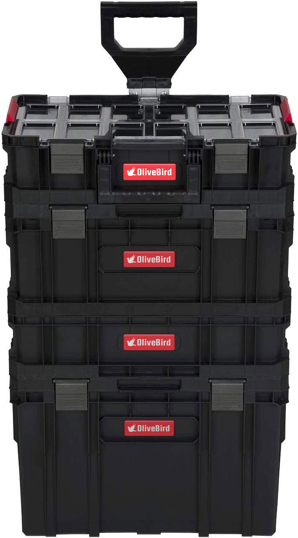 Caja De Herramientas Con Ruedas 4 En 1 Para Taller Móvil, Juego De Cajas Con Cajones De Plástico
