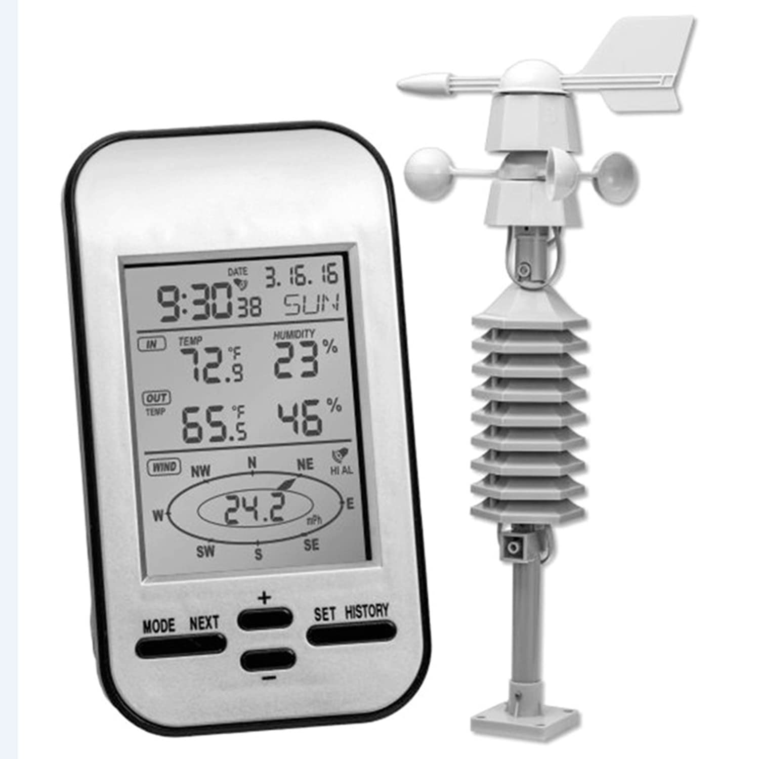 Estación meteorológica para terraza con sensor de viento y dirección digital