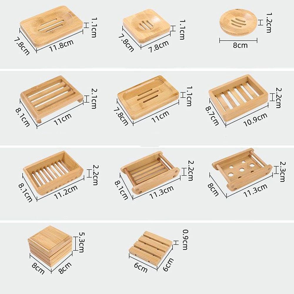 Seifenschale, Seifenablage aus Holz for Badewanne, Duschplatte, Badezimmer for Seifensparer, rechteckige, quadratisch(H)