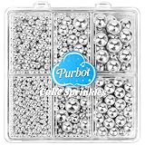 Silver Pearl Sprinkles for Cake Decorating, 4 Sizes Sugar 130g/4.6oz, Cupcake, Ice Cream, Donuts, Macaron Toppings Supplies (2mm, 4mm, 7mm, 1cm)