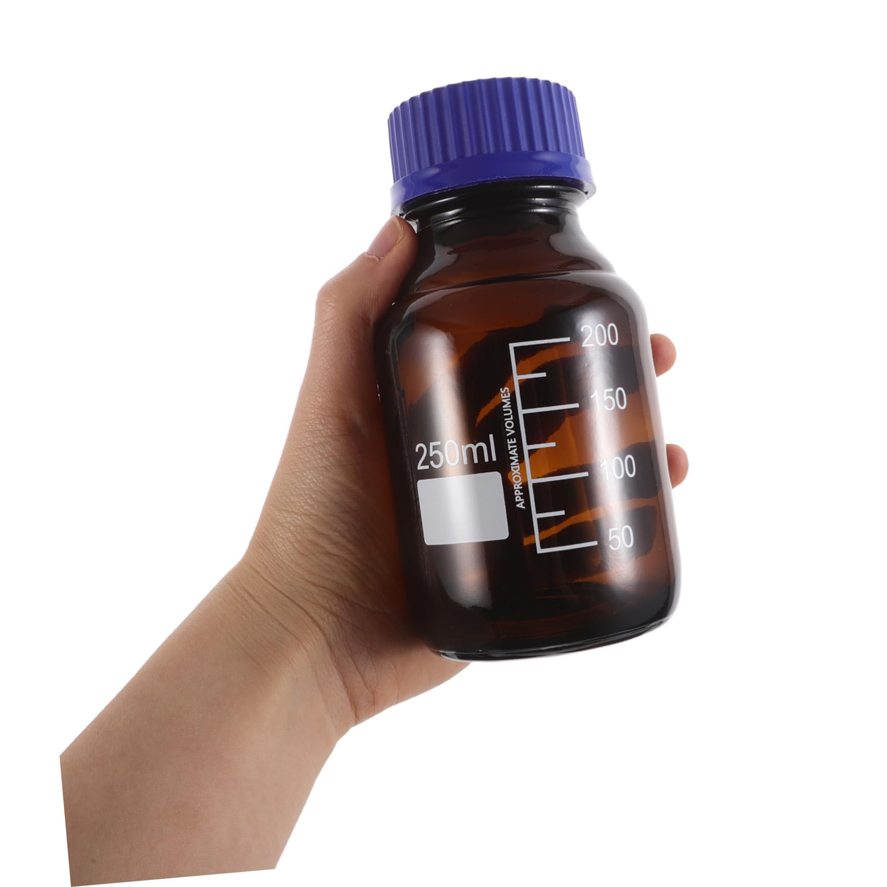 Botella de Reactivo de Vidrio Marrón 250ml para Laboratorio, 3 Piezas