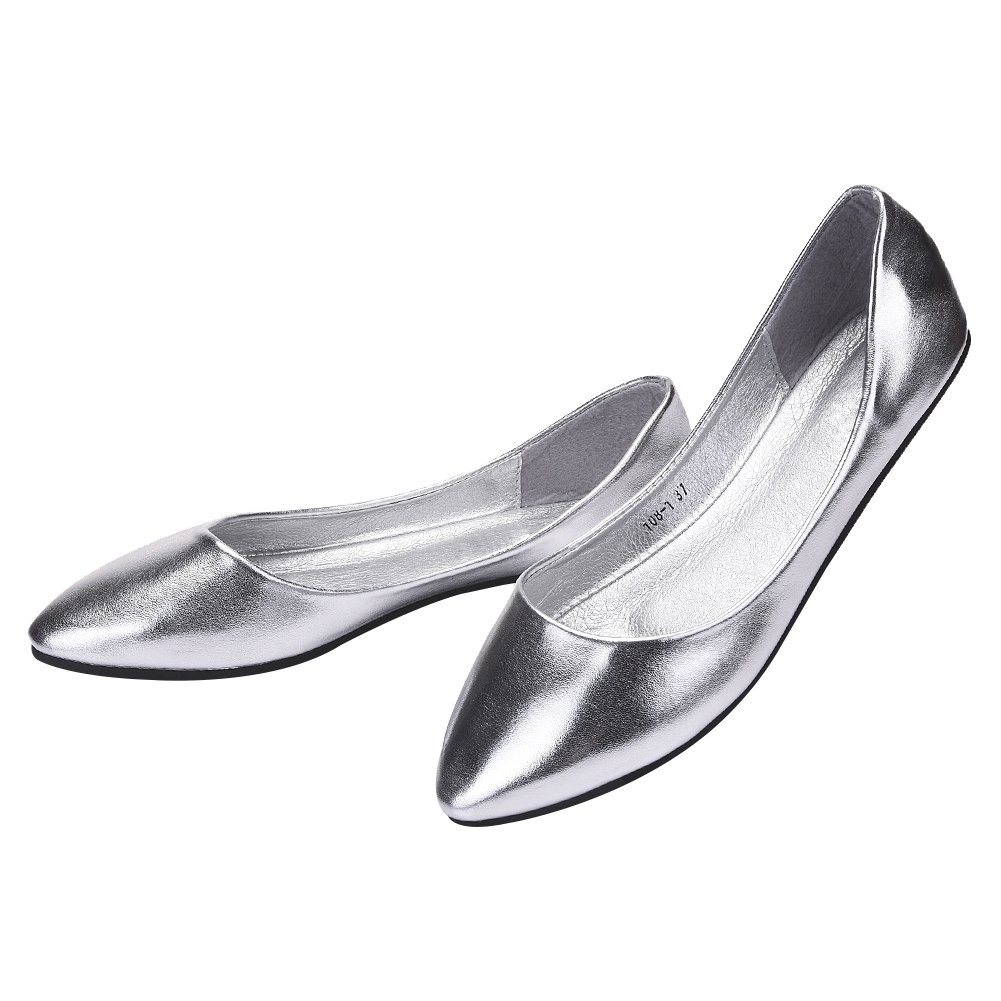 ANUFER Donna Ballerine Punta Pelle Microfibra Senza Allacciatura Piatto Vestito Pumps Scarpe