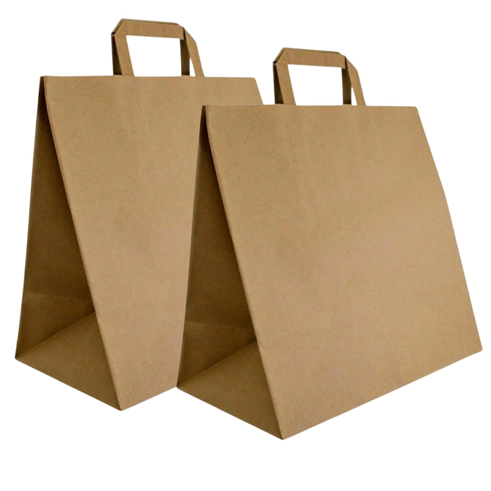 Hot Bargains Brown Extra Large Paper Bags With Handle, 250 Count, 32 X 21 X 33 Cm
