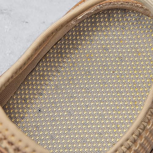 Breathable Summer Shoes and ls Made of Mesh for Men Retro High Shoes Men Khaki3