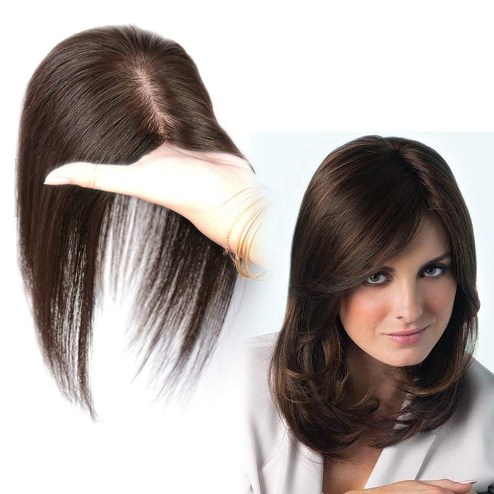 Top Hairpieces Suitable for Thinning Hair Loss Human Hair Toppers for Women 3 BB Clip in Hair Extensions Medium Brown 30cm / 12 Inch