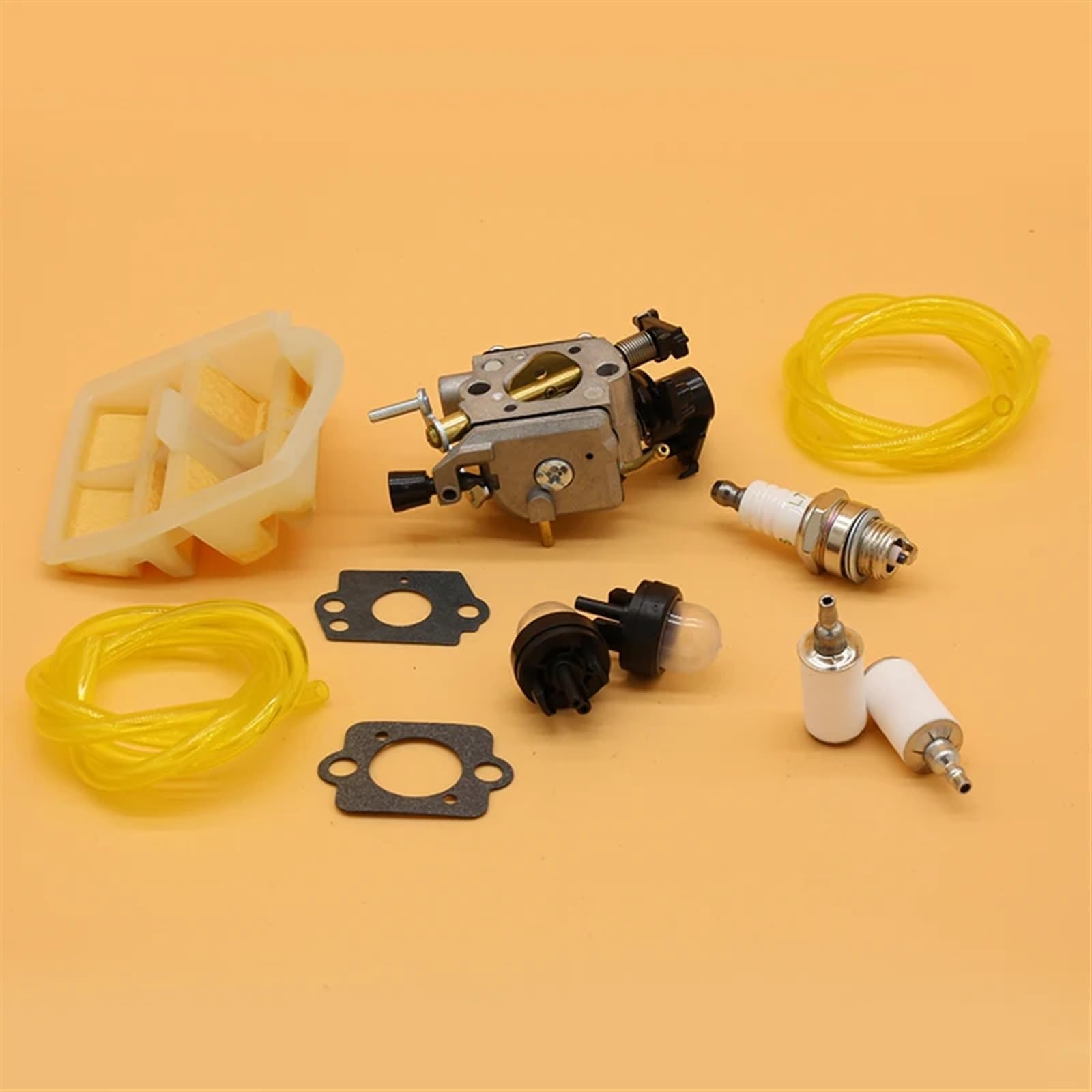 Kit de filtro aire y combustible for carburador, for Husqvarna, 445, 450, 445E, JONSERED, CS2245S 506450401, Zama, C1M-EL37B Piezas motosierra CARB Elemento de filtro de aire para cortacésped