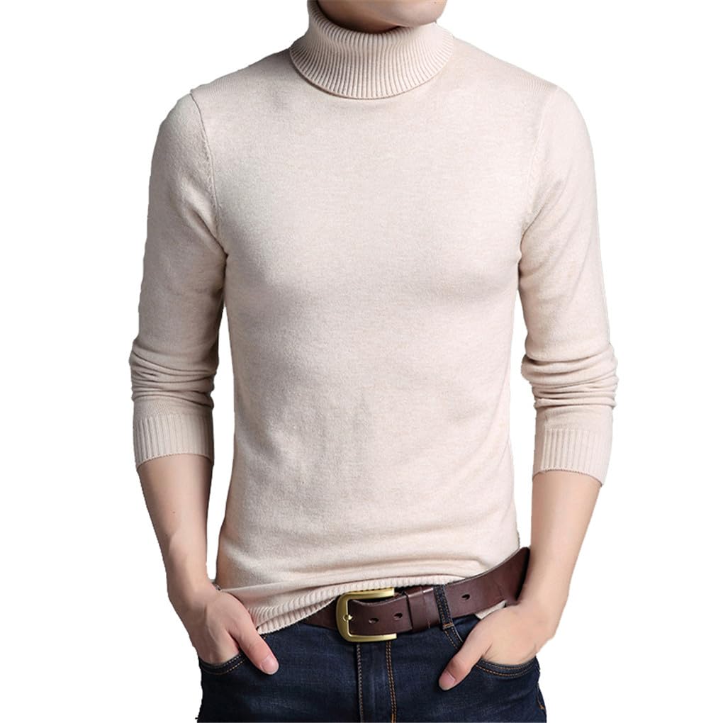 Męskie swetry golf sweter z długim rękawem wąski podstawowy płaszcz podstawowy gruby sweter z dzianiny