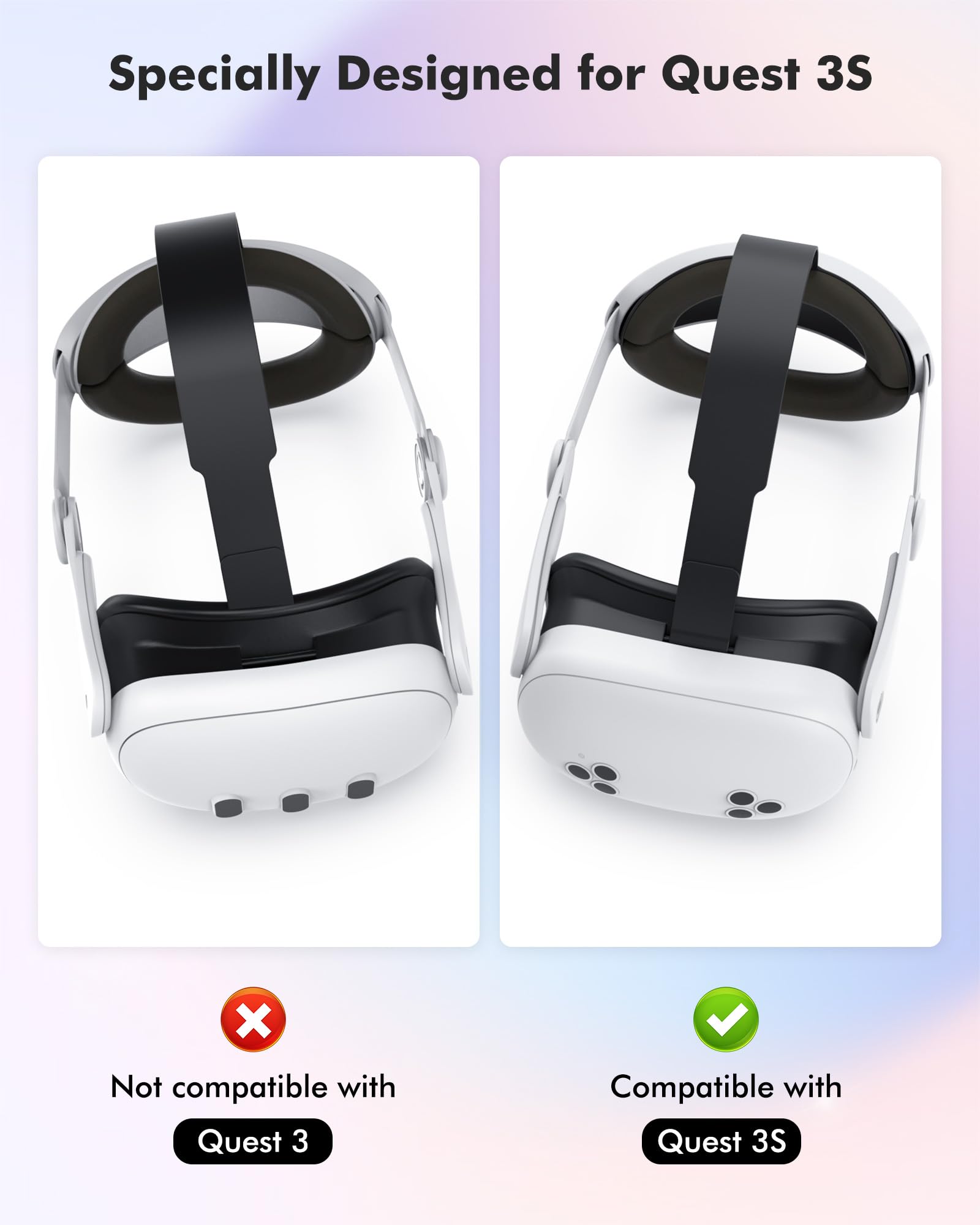 NEWENMO Headstrap Kompatibel mit Meta Quest 3S, Komfort Elite Strap für Oculus Quest 3S Zubehör, verstellbares Kopfband Ersatz reduziert den Druck und verbessert die Unterstützung in VR