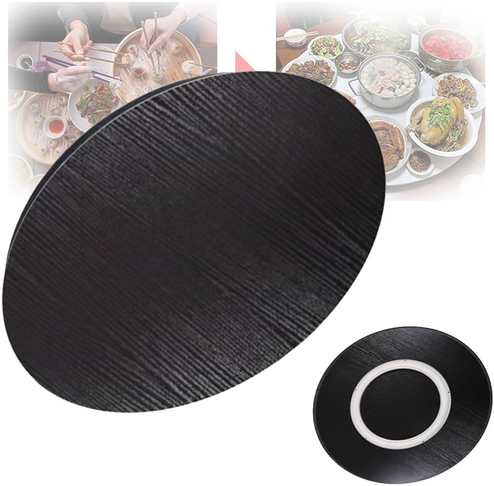 Plateau tournant en bois noir de 50 à 101 cm support rotatif 360 pour charge lourde
